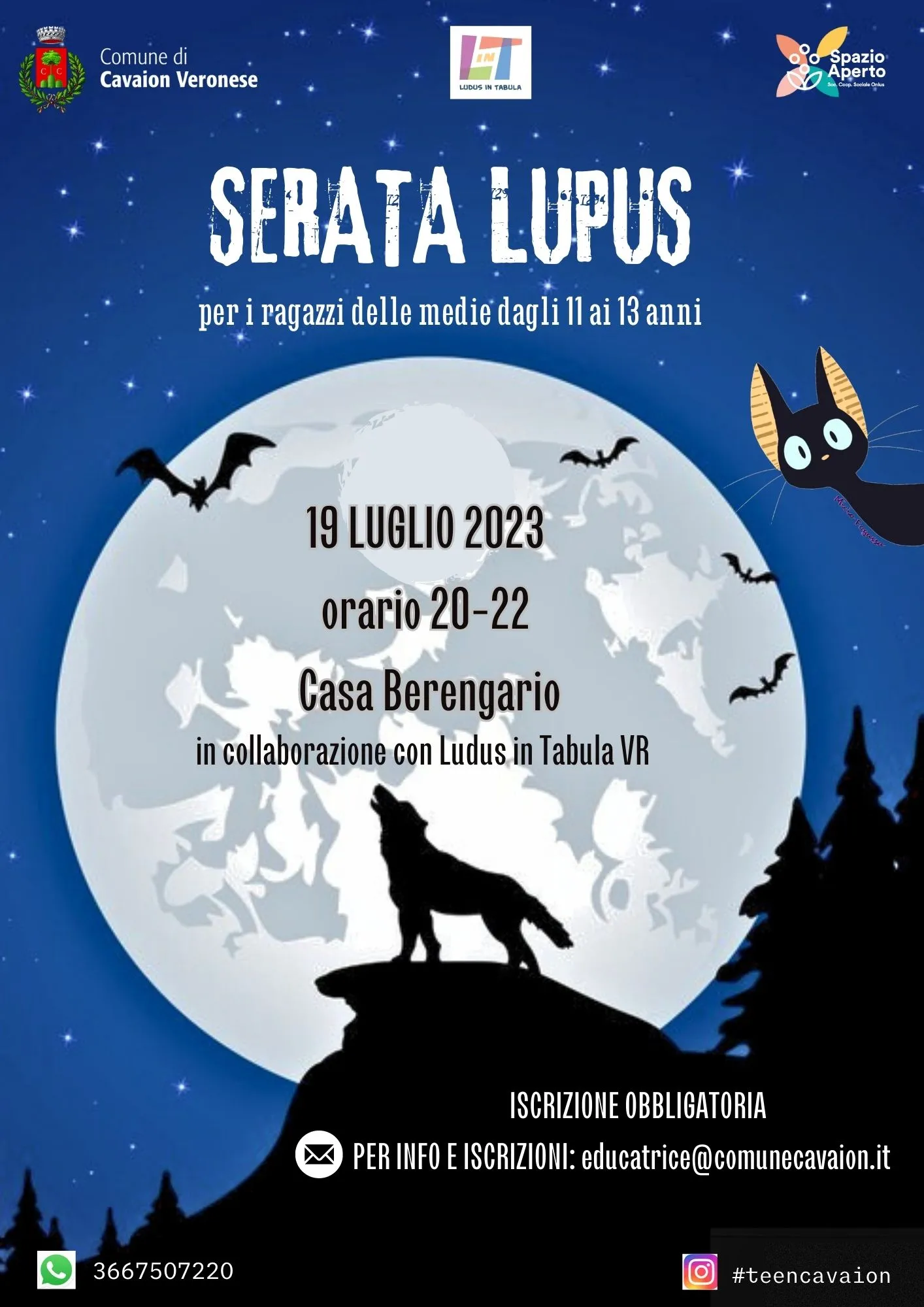 SERATA LUPUS per i ragazzi 11-13 anni