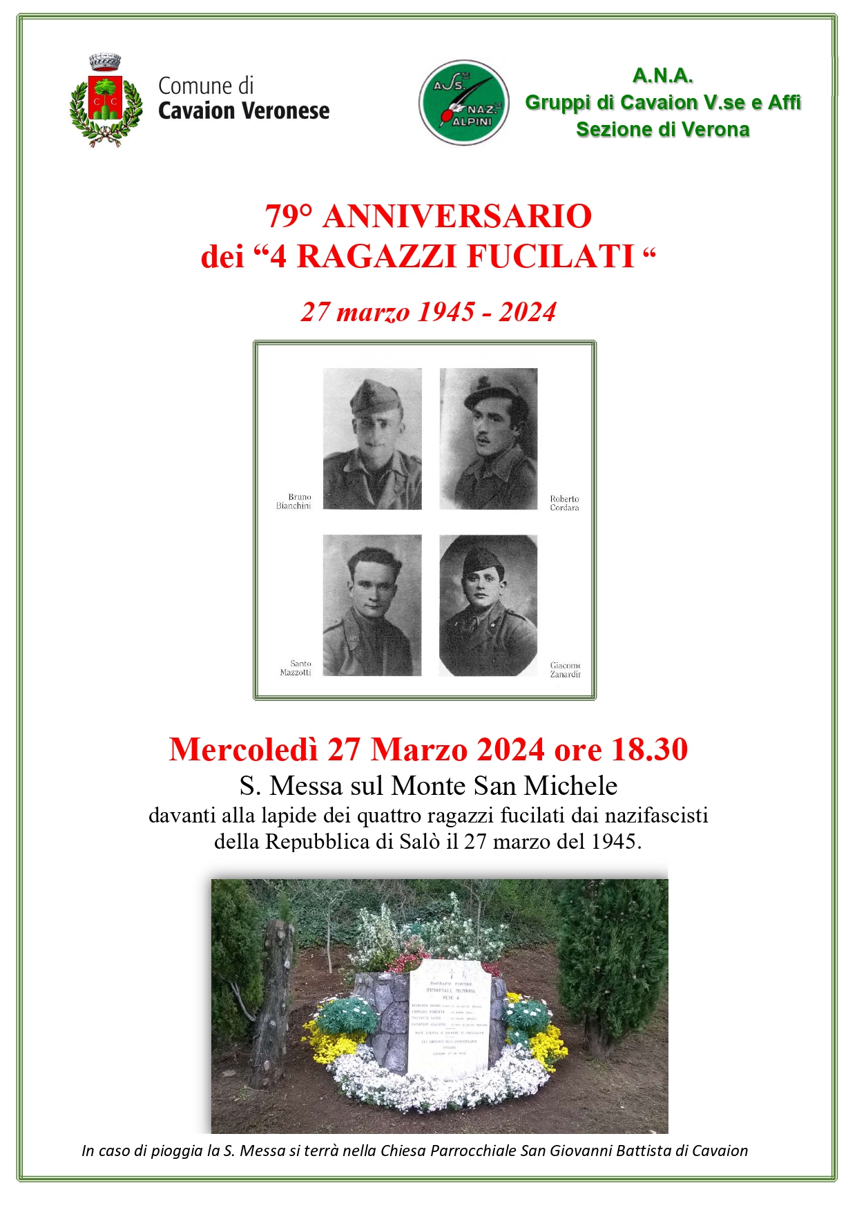 79° anniversario dei "4 ragazzi fucilati"