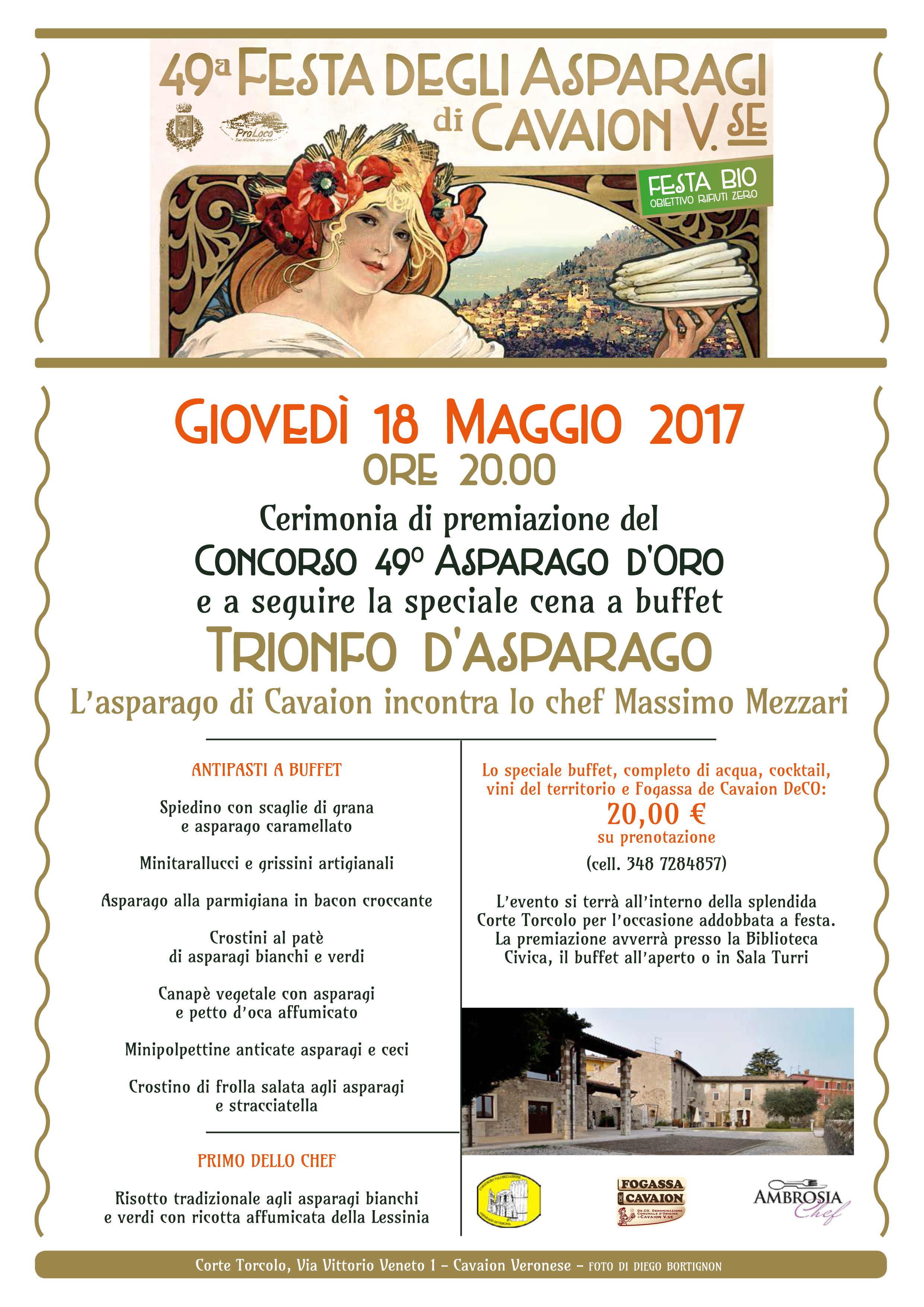 Cerimonia di premiazione del concorso 49° asparago d'oro - giovedi' 18 maggio 2017 ore 20.00